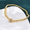 Brass Round Beads Stretch Bracelets BJEW-A034-05G-3