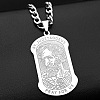 Religion 304 Stainless Steel Saint Jude Rectangle Dog Tag Pendant Necklaces for Men WG107E9-01-1