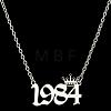 Crown Birth Year 201 Stainless Steel Pendant Necklaces for Women FS-WG4E8F2-45-1