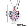 Brass Pave Colorful Cubic Zirconia Pendant Box Chain Necklaces NU0575-43-1