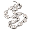 316L Surgical Stainless Steel Textured Flat Teardrop Link Chain Necklaces NJEW-D297-03P-4