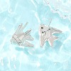 Brass Micro Pave Cubic Zirconia Stud Earrings EJEW-G471-27P-3