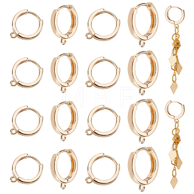 20Pcs 2 Style Brass Hoop Earring Findings KK-AR0003-24-1