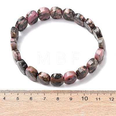 Natural Rhodonite Faceted Beaded Stretch Bracelets for Women BJEW-K251-07H-1