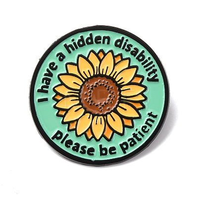 Hidden Disability Sunflower Pin Enamel Pins JEWB-A038-09EB-1