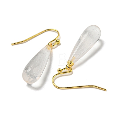 Ion Plating(IP) Natural Quartz Crystal Dangle Earring EJEW-C084-01G-08-1