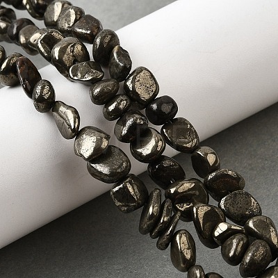 Natural Pyrite Nuggets Beads Strands G-I125-82-1