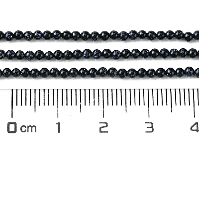 Synthetic Blue Goldstone Beads Strands G-N0200-01D-3mm-1