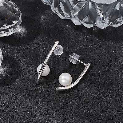 Natural Pearl Ear Studs EJEW-P286-52P-1