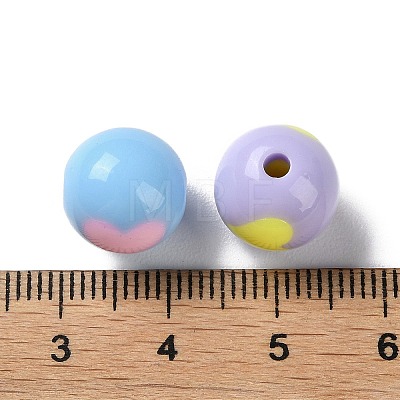 Two Tone Opaque Acrylic Beads SACR-I005-07B-1