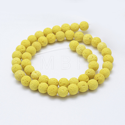 Natural Lava Rock Beads Strands G-F531-6mm-G15-1