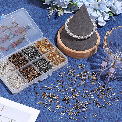 3200Pcs 4 Colors Glass Twisted Bugle Beads SEED-PA0001-51B-1