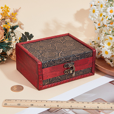 Rectangle Wood & PU Leather Jewelry Boxes CON-CL0001-14A-1