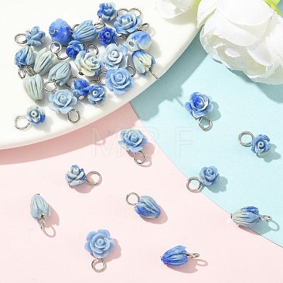 30Pcs 3 Styles Synthetic Shell Pendants PALLOY-YW00133-1
