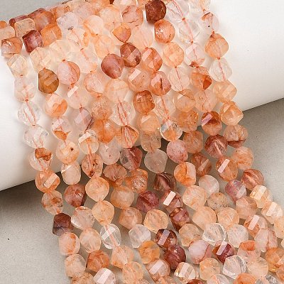 Natural Hematoid Quartz/Ferruginous Quartz Beads Strands G-P611-C32-01-1