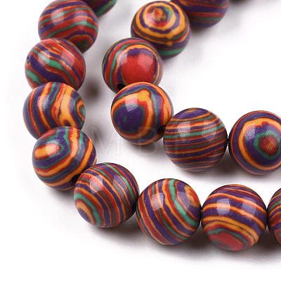 Round Dyed Synthetic Gemstone Beads Strands X-G-R251-02A-1