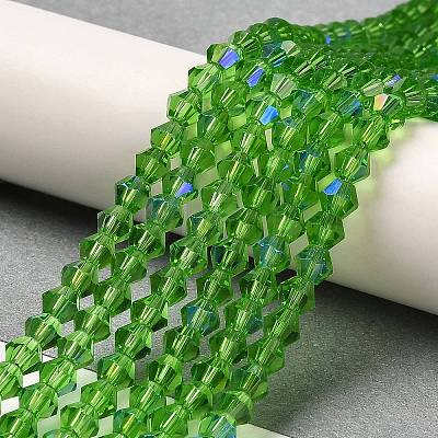 Transparent Electroplate Glass Beads Strands EGLA-A039-T4mm-L03-1