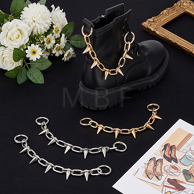 4Pcs 2 Colors Alloy Rivet Boot Strap Chains FIND-UN0010-65-1