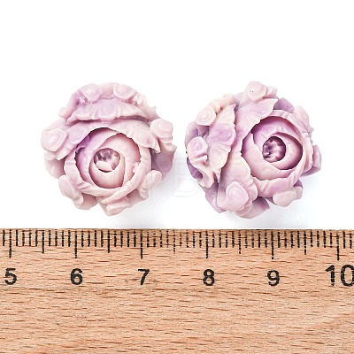 Synthetic Coral Dyed Carved Beads SHEL-D001-01C-1