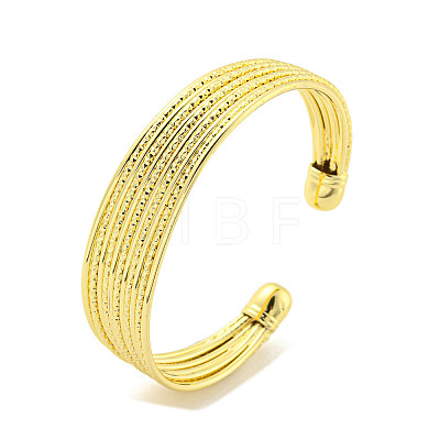 Rack Plating Brass Wide Open Cuff Bangles for Women BJEW-P322-04G-1