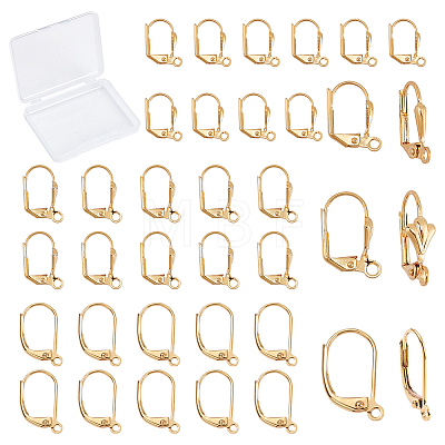 60Pcs 3 Style Brass Leverback Earring Findings KK-CN0001-41-1