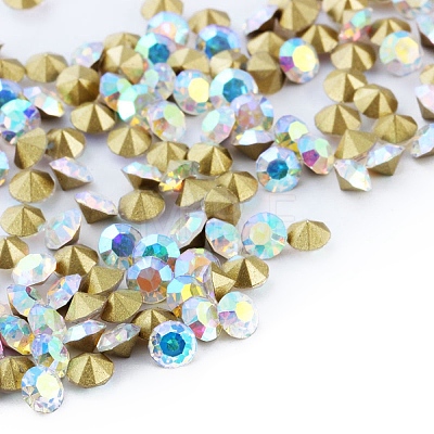 Pointed Back Glass Rhinestone Cabochons RGLA-C003-01A-07-1