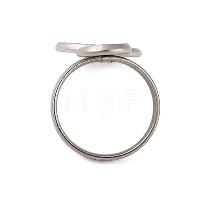 Non-Tarnish 304 Stainless Steel Open Cuff Ring Findings STAS-E124-05J-P-1