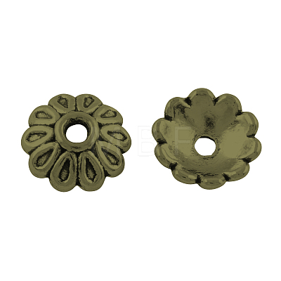 Tibetan Style Alloy Bead Caps TIBEP-R304-116AB-LF-1