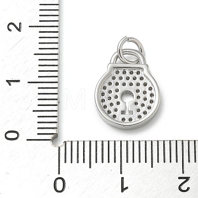 Rack Plating Brass Micro Pave Cubic Zirconia Pendants KK-K392-43P-1