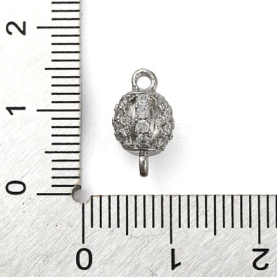 Brass Micro Pave Clear Cubic Zirconia Connector Charms KK-A230-06C-P-1