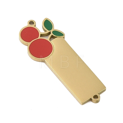 304 Stainless Steel Red Enamel Connector Charms STAS-P377-15G-1