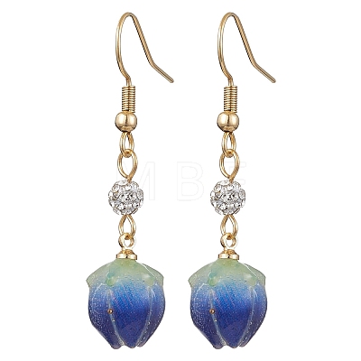 Epoxy Resin Flower Dangle Earrings EJEW-JE06129-1