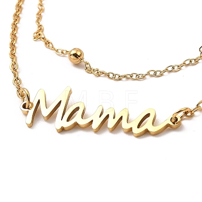 Mother's Day 304 Stainless Steel Ma Ma Multi-Strand Link Chains Bracelets for Women BJEW-Q335-01B-G-1