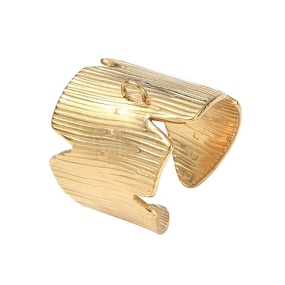 Textured Bark 304 Stainless Steel Cuff Rings Components SA-CBA45D5-12G-1