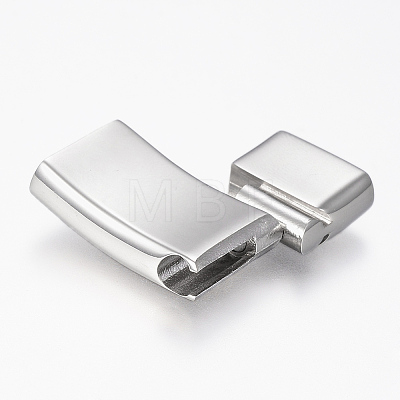 304 Stainless Steel Magnetic Clasps with Glue-in Ends STAS-F130-29P-1
