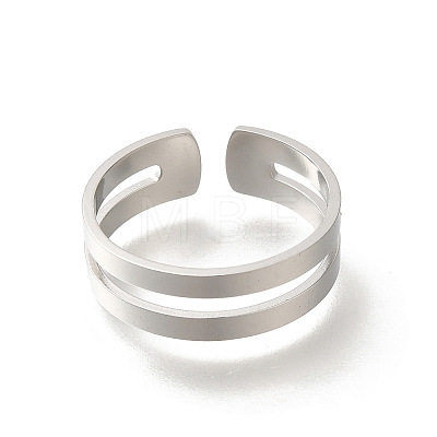 304 Stainless Steel Cuff Rings for Women RJEW-S238-05P-1