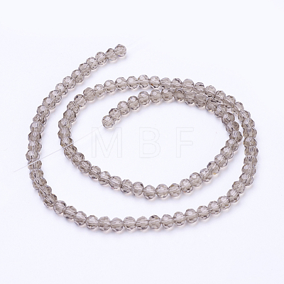 Faceted(32 Facets) Round Glass Beads Strands X-EGLA-J042-4mm-09-1