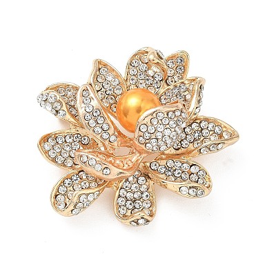 Alloy Rhinestone Lapel Pin Brooches JEWB-F047-03G-1