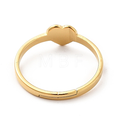 Ion Plating(IP) 201 Stainless Steel Heart Adjustable Ring for Women RJEW-F131-06G-1