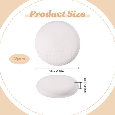 Flat Round White Cement Painting Rock DIY-WH0783-012-1