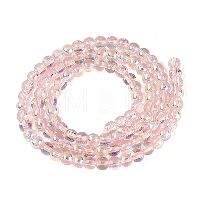 Electroplate Transparent Glass Beads Strands EGLA-Q132-4MM-A01-1
