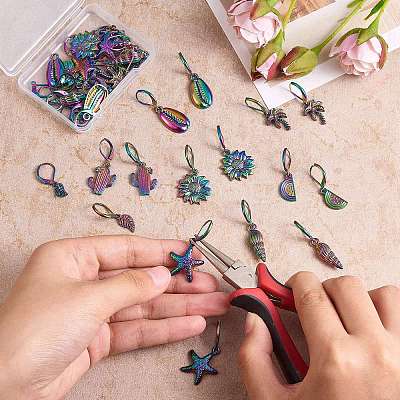 DIY Drop Earring Making Finding Kits DIY-SZ0008-28-1