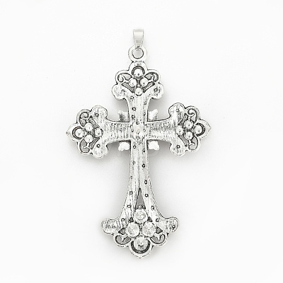 Alloy Rhinestone Big Pendants PALLOY-P198-01AS-RS-1