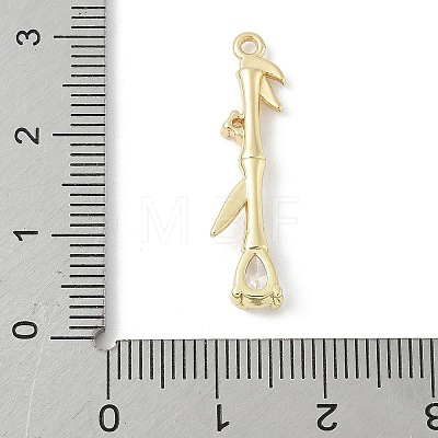 Brass Micro Pave Cubic Zirconia Pendants KK-M326-13B-G-1
