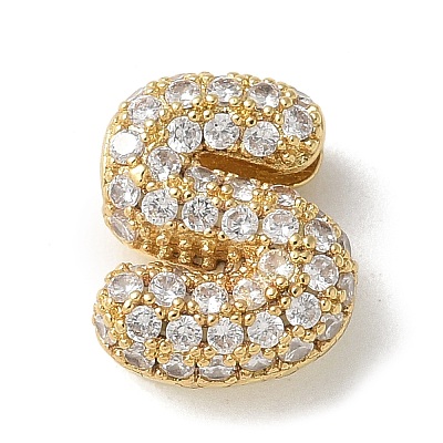 Brass Micro Pave Cubic Zirconia Beads KK-P290-61G-S-1