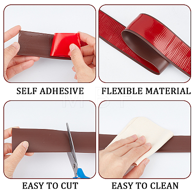 CRASPIRE 2M 2 Style PVC Self-Adhesive Floor & Door Cover Transition Strip KY-CP0001-22-1