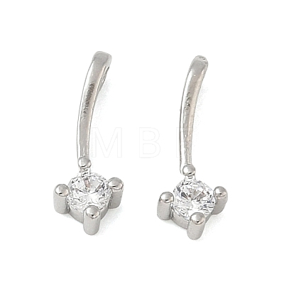 Brass Pave Clear Cubic Zirconia Charms CU-CBA9FFD-11P-08-1