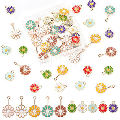  60Pcs 10 Style Alloy Enamel Pendants FIND-NB0004-33-1