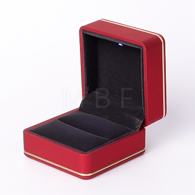 Square Plastic Jewelry Ring Boxes OBOX-F005-03C-1
