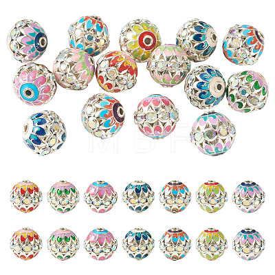 15Pcs Brass Enamel Beads KK-TA0009-20P-1